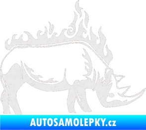 Samolepka Animal flames 049 pravá nosorožec Ultra Metalic bílá