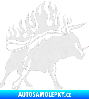 Samolepka Animal flames 055 pravá býk Ultra Metalic bílá
