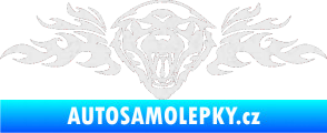 Samolepka Animal flames 058 levá vlk Ultra Metalic bílá