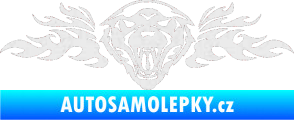 Samolepka Animal flames 058 pravá vlk Ultra Metalic bílá