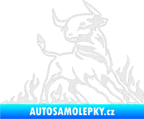 Samolepka Animal flames 062 pravá býk Ultra Metalic bílá