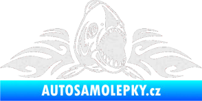 Samolepka Animal flames 063 pravá piraňa Ultra Metalic bílá