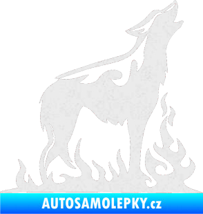 Samolepka Animal flames 066 pravá vyjící vlk Ultra Metalic bílá