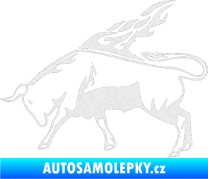 Samolepka Animal flames 067 levá býk Ultra Metalic bílá
