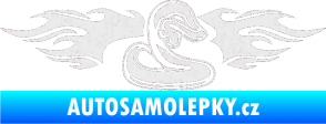 Samolepka Animal flames 072 pravá had Ultra Metalic bílá