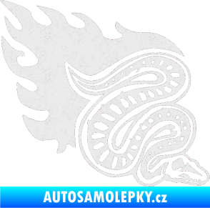 Samolepka Animal flames 086 pravá had Ultra Metalic bílá