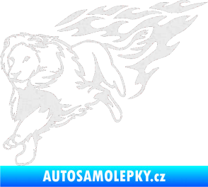 Samolepka Animal flames 087 levá lev Ultra Metalic bílá