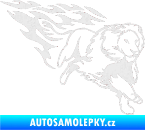 Samolepka Animal flames 087 pravá lev Ultra Metalic bílá