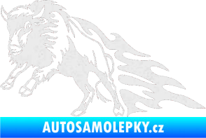 Samolepka Animal flames 089 levá býk Ultra Metalic bílá