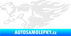 Samolepka Animal flames 090 levá vlk Ultra Metalic bílá