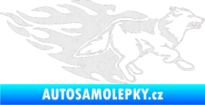 Samolepka Animal flames 090 pravá  vlk Ultra Metalic bílá