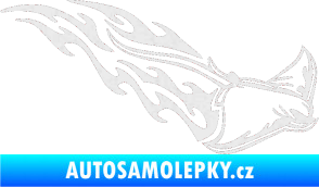 Samolepka Animal flames 093 pravá rejnok Ultra Metalic bílá