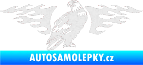Samolepka Animal flames 094 pravá orel Ultra Metalic bílá