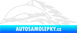 Samolepka Animal flames 099 levá delfín Ultra Metalic bílá