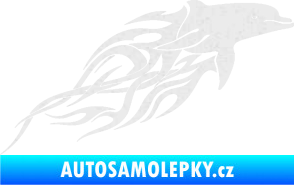 Samolepka Animal flames 102 pravá delfín Ultra Metalic bílá