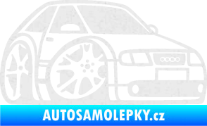 Samolepka Audi A3 karikatura pravá Ultra Metalic bílá