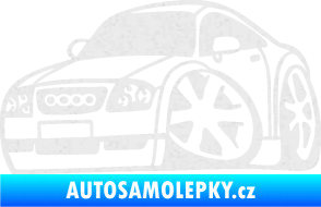 Samolepka Audi TT karikatura levá Ultra Metalic bílá
