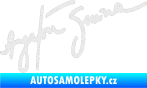 Samolepka Podpis Ayrton Senna Ultra Metalic bílá