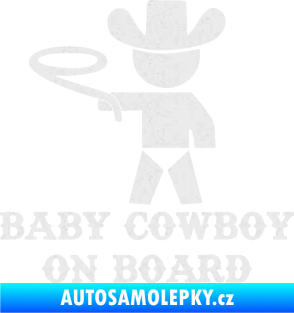 Samolepka Baby cowboy on board levá Ultra Metalic bílá