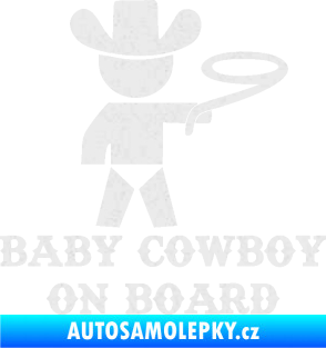 Samolepka Baby cowboy on board pravá Ultra Metalic bílá