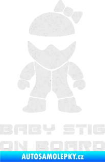 Samolepka Baby stig on board girl Ultra Metalic bílá