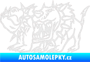 Samolepka Bad dogs levá zuřiví psi Ultra Metalic bílá