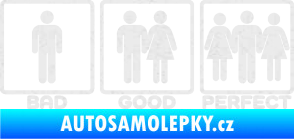 Samolepka Bad good perfect 002 nápis Ultra Metalic bílá