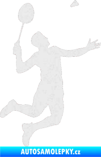 Samolepka Badminton 001 pravá Ultra Metalic bílá