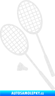 Samolepka Badminton rakety levá Ultra Metalic bílá