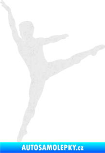 Samolepka Balet tanečník 001 levá Ultra Metalic bílá