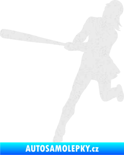 Samolepka Baseball 020 levá hráčka Ultra Metalic bílá