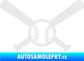 Samolepka Baseball míček a pálky Ultra Metalic bílá
