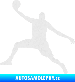 Samolepka Basketbal 002 levá Ultra Metalic bílá