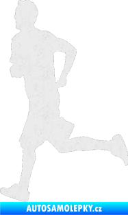 Samolepka Běžec 001 levá Ultra Metalic bílá