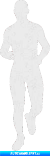 Samolepka Běžec 002 levá Ultra Metalic bílá