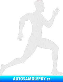 Samolepka Běžec 003 pravá Ultra Metalic bílá