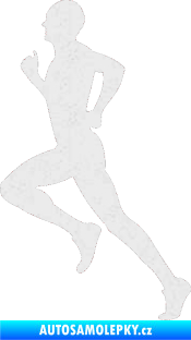 Samolepka Běžec 004 levá Ultra Metalic bílá