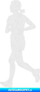 Samolepka Běžkyně 001 levá jogging Ultra Metalic bílá