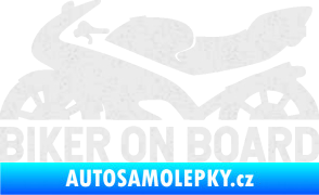 Samolepka Biker on board levá motorka Ultra Metalic bílá