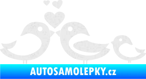 Samolepka Bird family 001 rodina v autě Ultra Metalic bílá