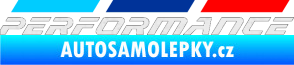 Samolepka BMW M Performance nad sebou Ultra Metalic bílá