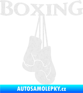 Samolepka Boxing nápis s rukavicemi Ultra Metalic bílá