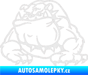 Samolepka Buldog 001 levá pes Ultra Metalic bílá