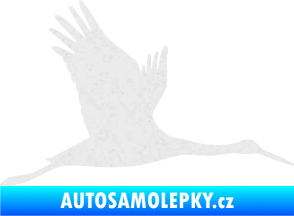 Samolepka Čáp 002 pravá Ultra Metalic bílá