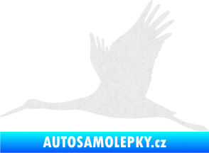 Samolepka Čáp 002 levá Ultra Metalic bílá