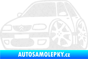 Samolepka Citroen saxo karikatura levá Ultra Metalic bílá