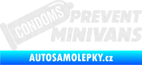 Samolepka Condoms prevent minivans Ultra Metalic bílá