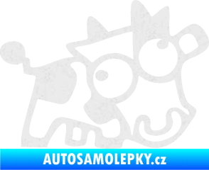 Samolepka Crazy cow pravá Ultra Metalic bílá