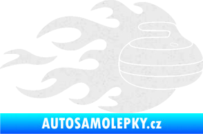 Samolepka Curling 005 pravá kámen Ultra Metalic bílá