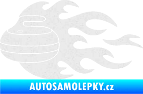 Samolepka Curling 005 levá kámen Ultra Metalic bílá